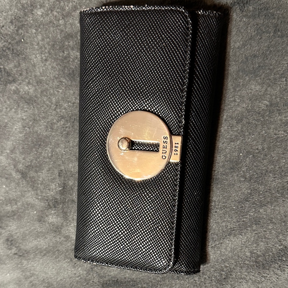 Guess Black Clutch with Gold Detail